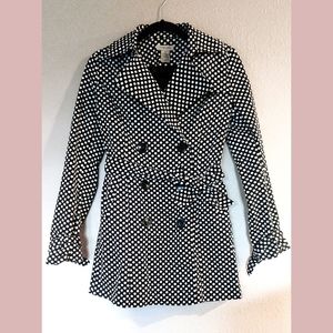 Vertigo Paris Black & White Polkadot Trenchcoat XS